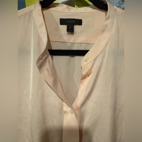 J. Crew Cream Asymmetrical Bodysuit with Mandarin Collar - Picture 7 of 8